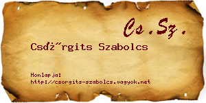 Csörgits Szabolcs névjegykártya